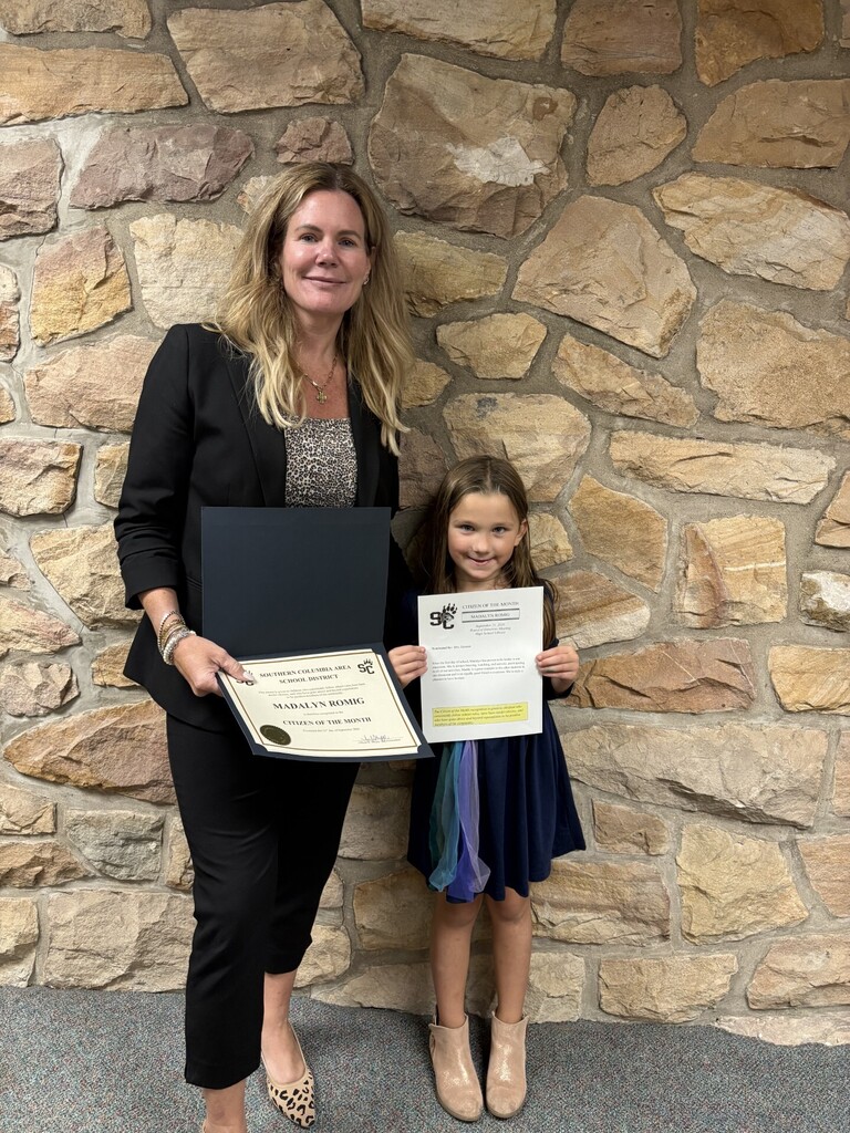 photo of superintendent and citizen of the month