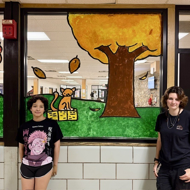 photo of art students who painted autumn designs