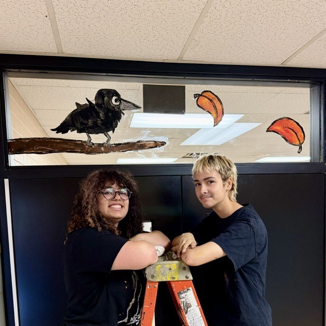 photo of art students who painted autumn designs