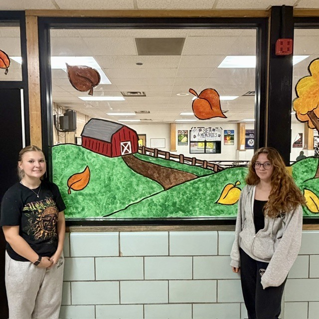 photo of art students who painted autumn designs