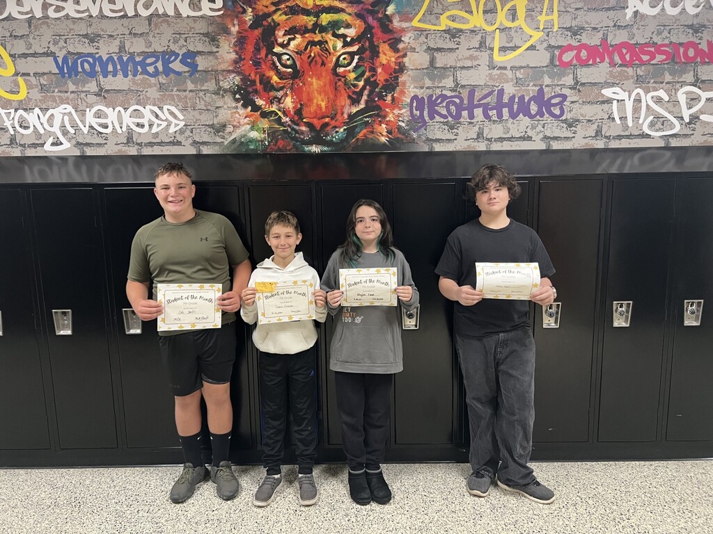 students of the month for 7th grade