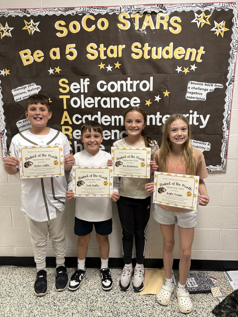 fifth grade students of the month