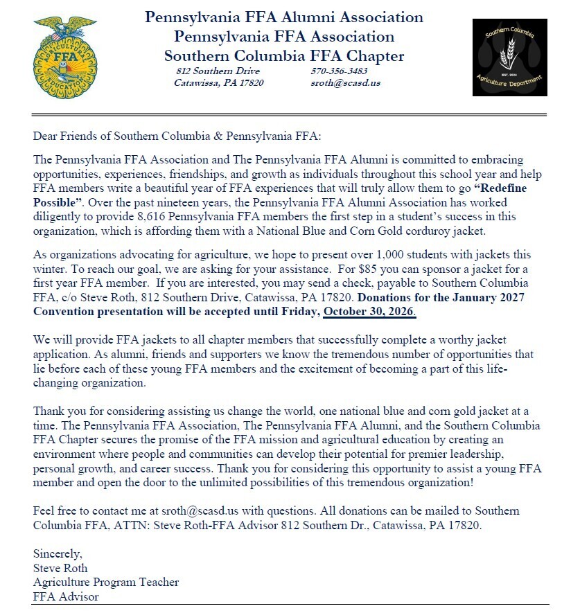 agriculture letter