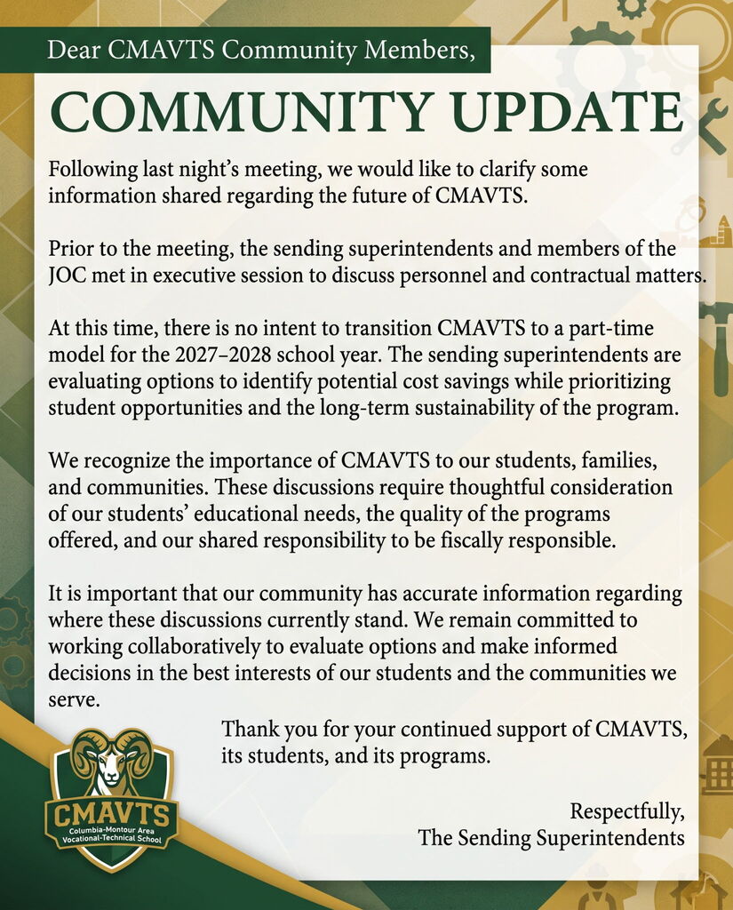 CMAVTS Community Message