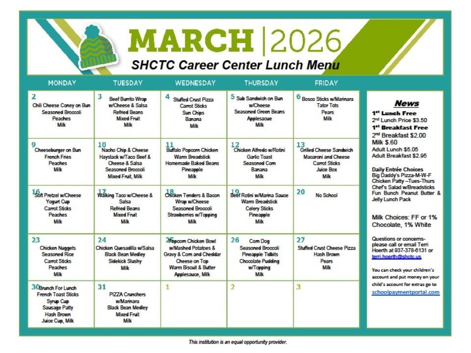 March Lunch Menu