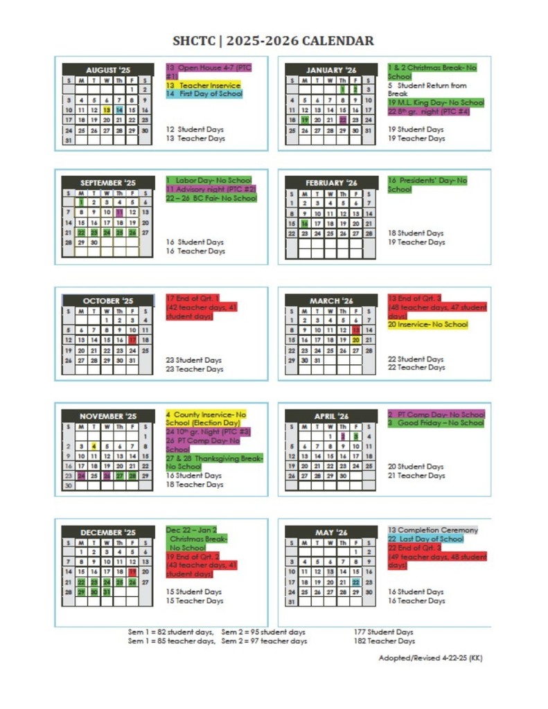 25-26 Calendar