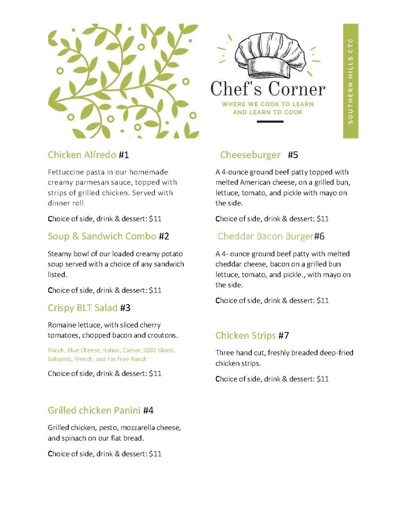 Chef's Corner week 1