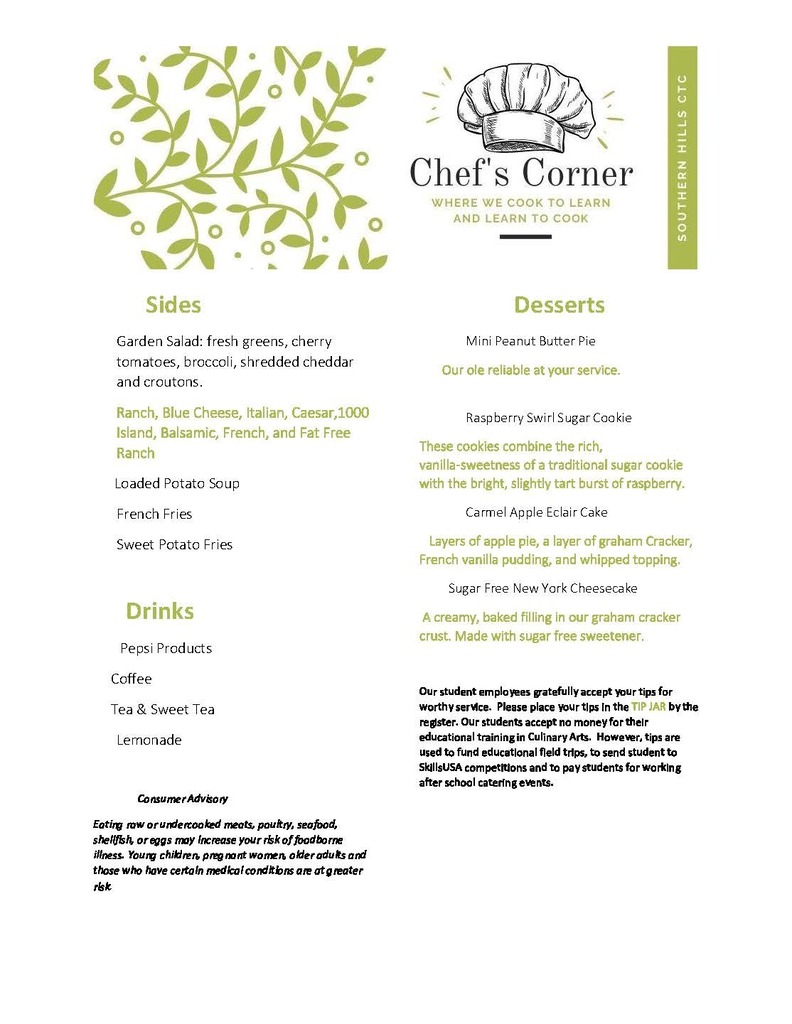 Chef's Corner week 1