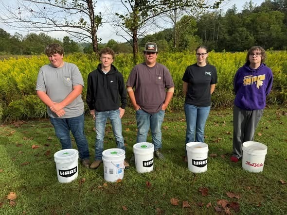 From left to right our rural team is Tanner Harmon, Garret Beasley, Tyson Hupp, Nina Blackhurst, and Kaleb Delong.