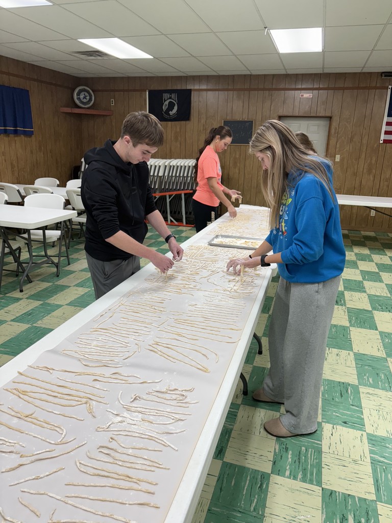 Laying out the noodles to dry