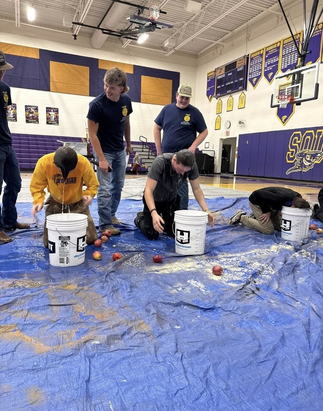 Southern Local students bobbing for apples during Ag Olympics