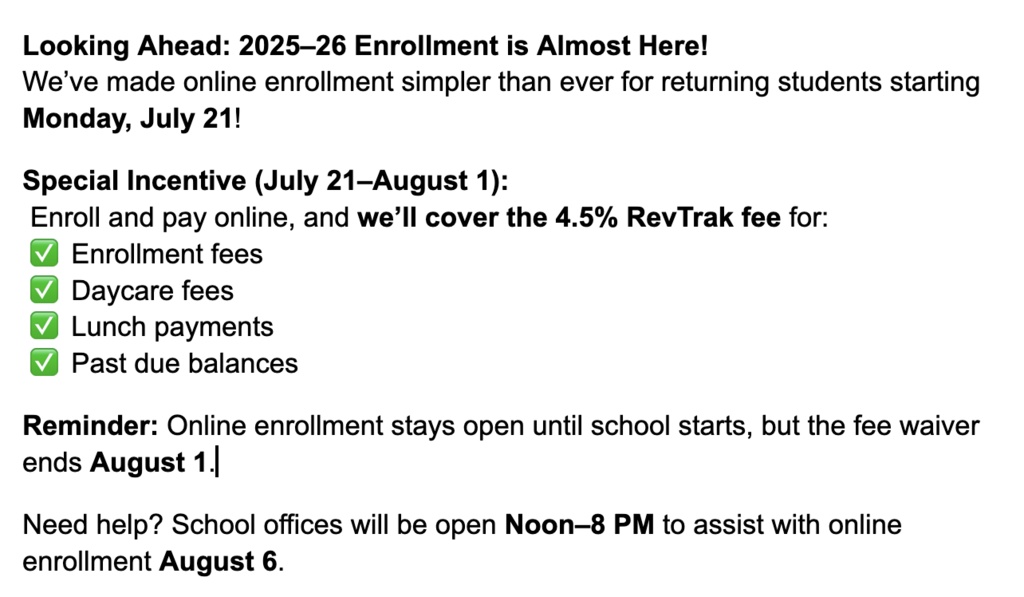 Enrollment Information 