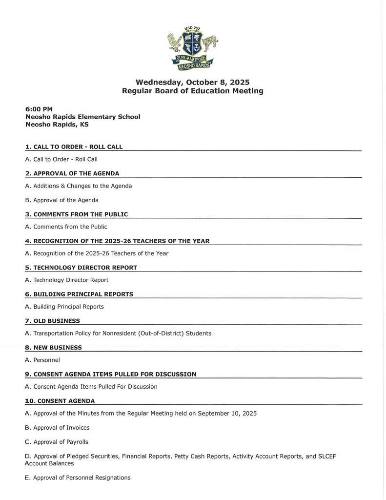 October BOE Agenda_0001