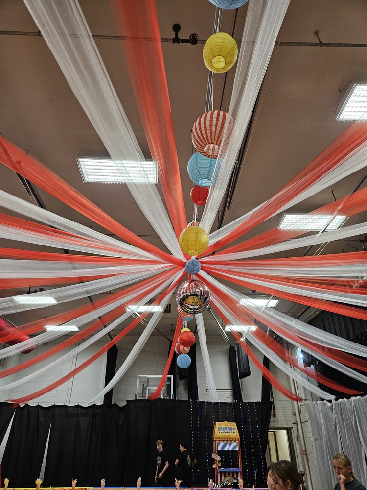 Homecoming ceiling decorations.
