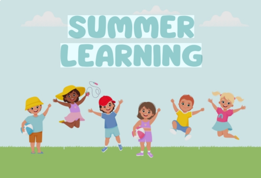 The cartoon images shows children playing outside. 