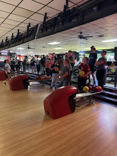 Students bowling