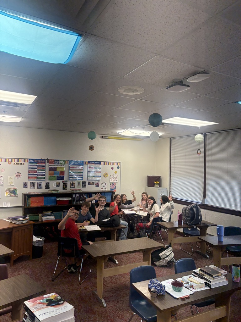 8th grade English students May 2026. Waving good bye to middle school and hello to high school! 