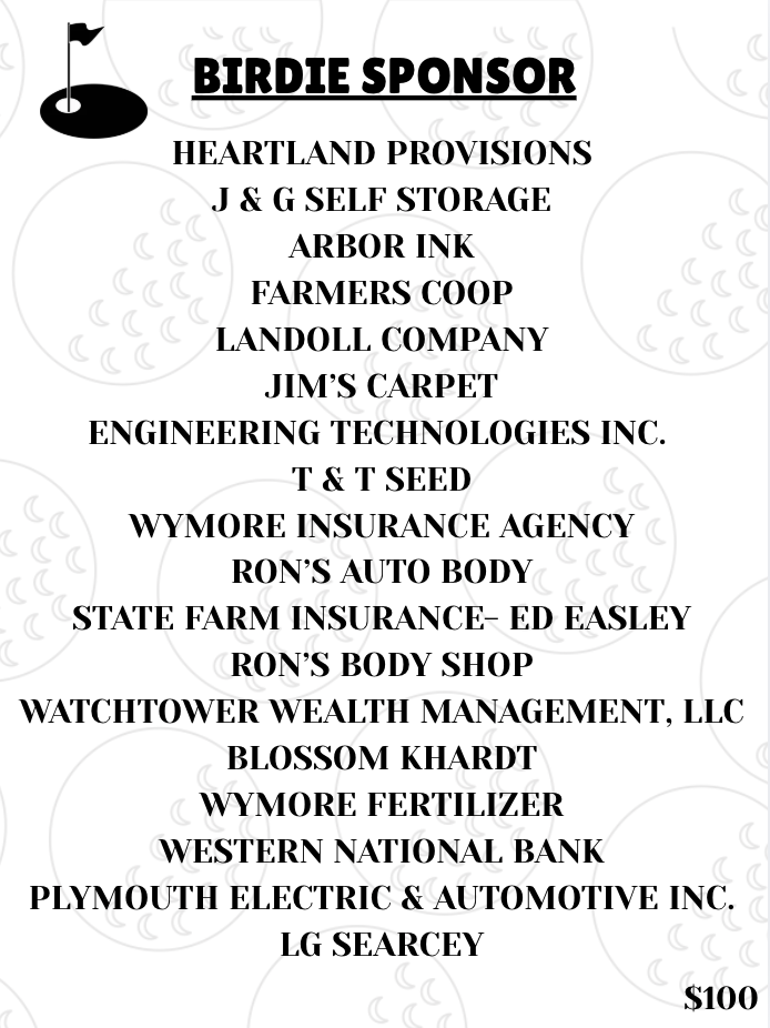 This is a list of the Birdie Sponsors
