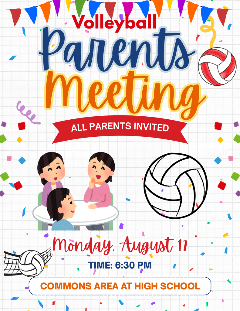A volleyball meeting reminder for parents