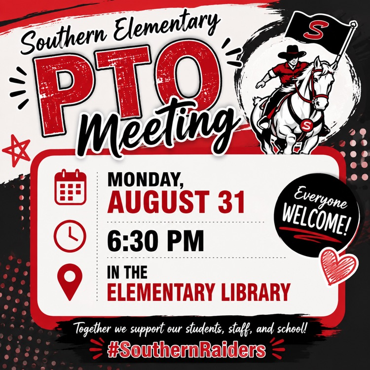 PTO meeting Monday, August 31st. 6:30 PM in the elementary library