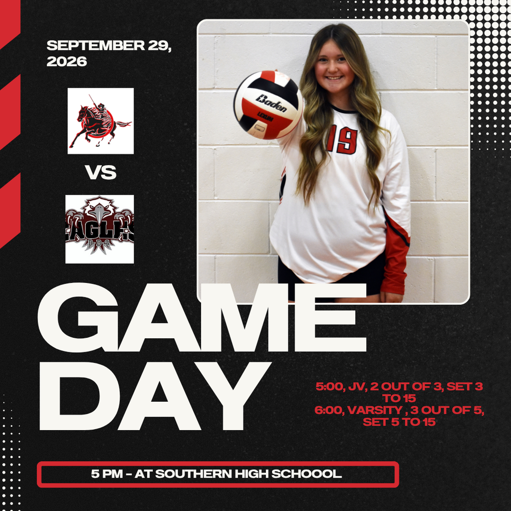 Southern volleyball player poses with a volleyball in uniform for the September 29 game against BDS at Southern High School.