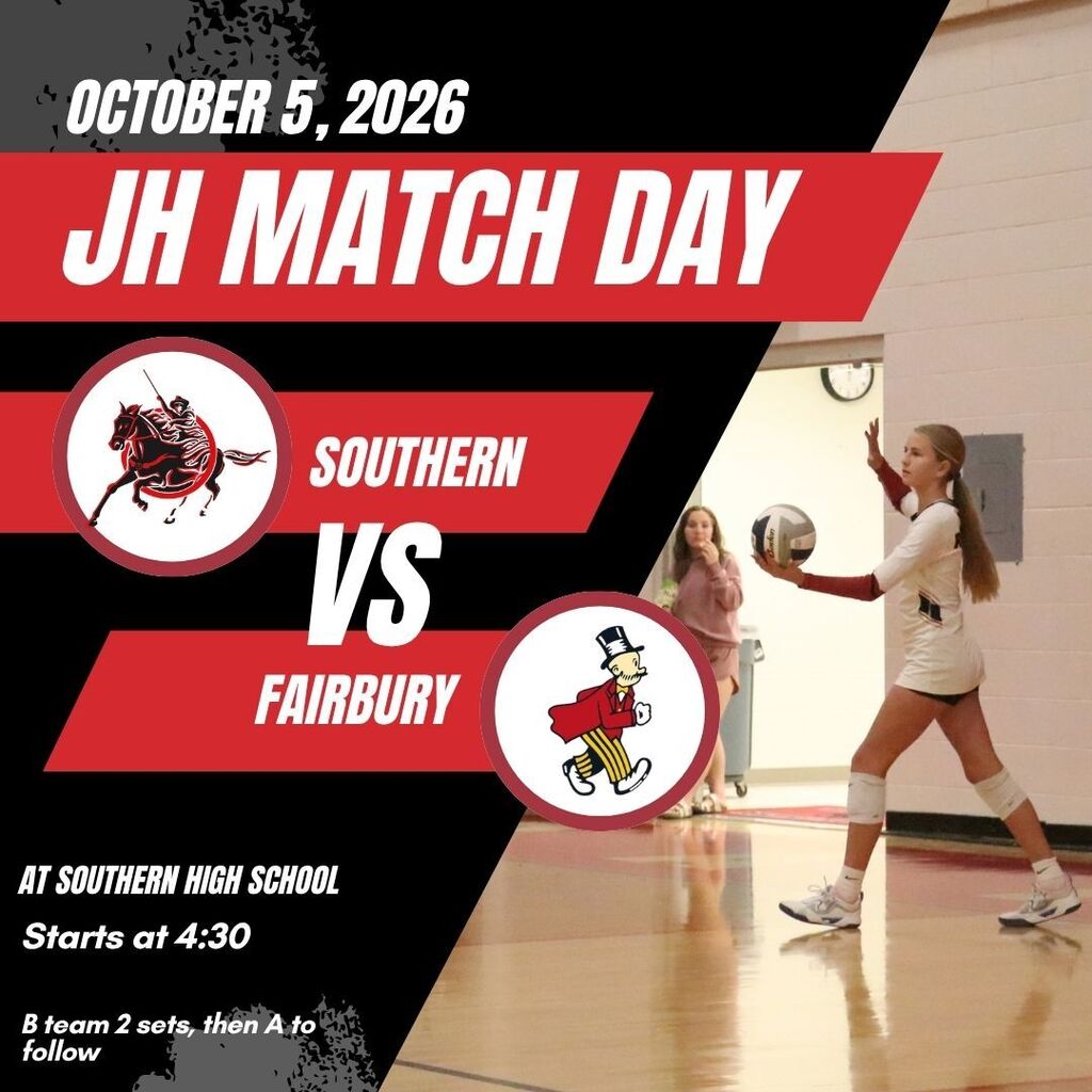 Southern volleyball player prepares to serve during the junior high match against Fairbury at Southern High School on October 5, 2026.