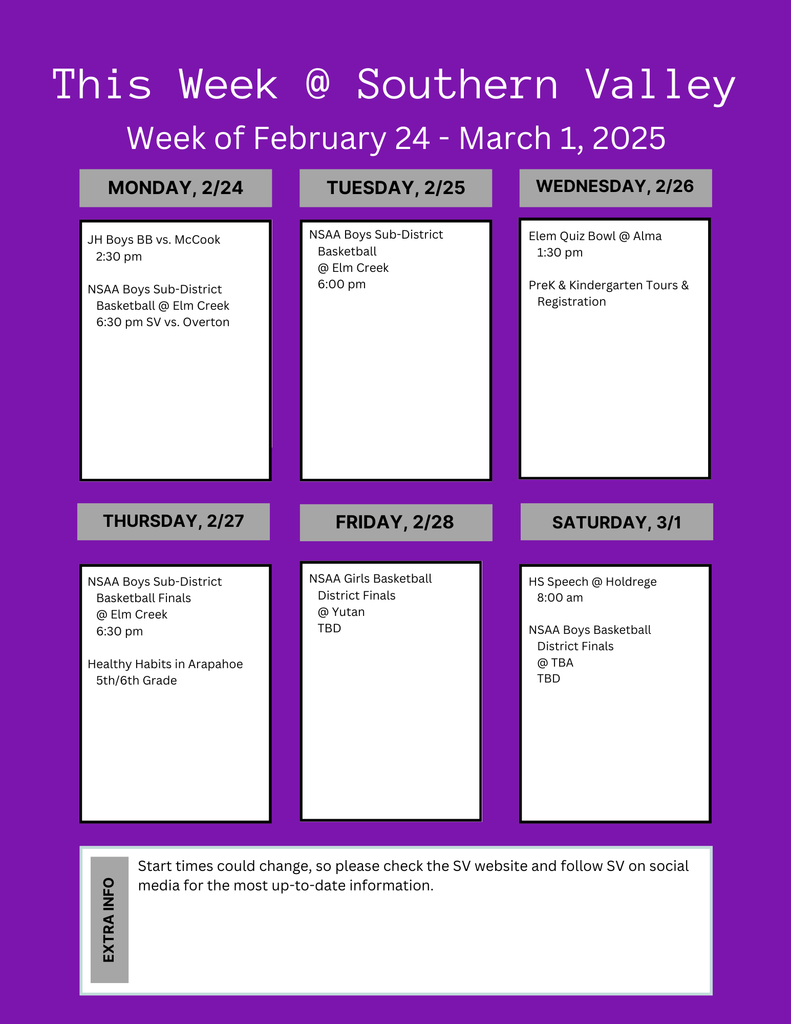 SV week Feb 24 - March 1 2025