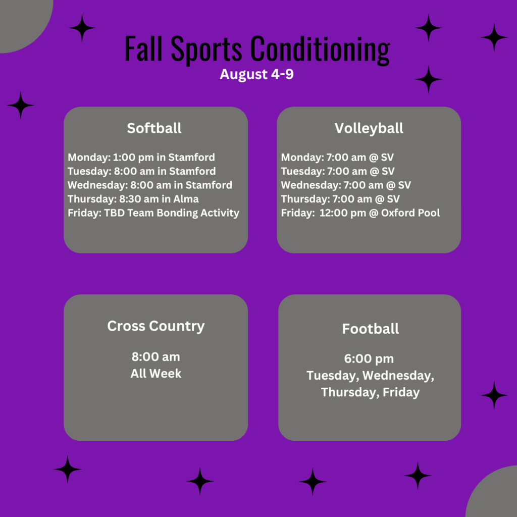 fall sports conditioning times