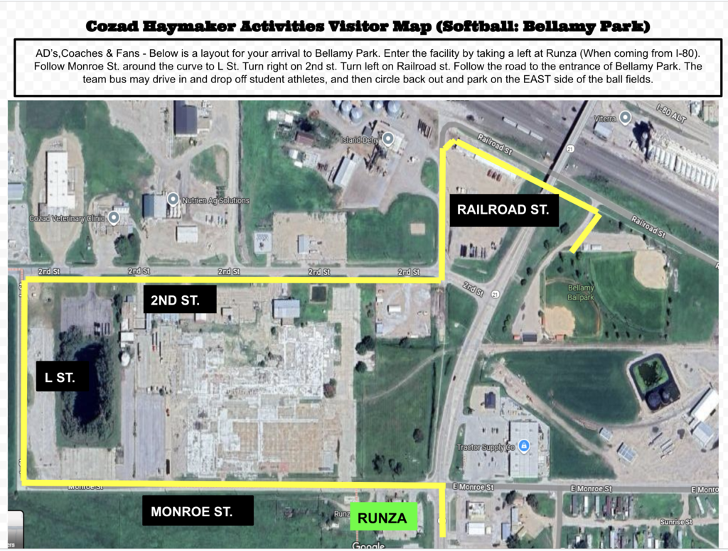 Cozad alternate road map