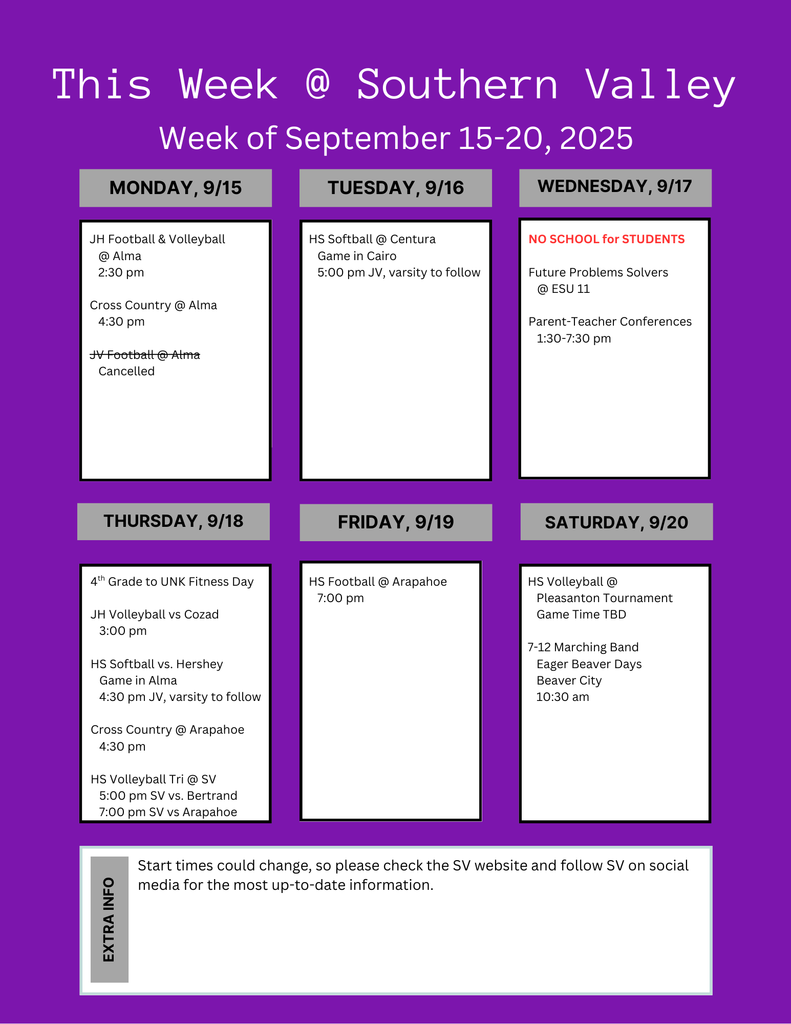 SV Week of Sep 15-20 2025