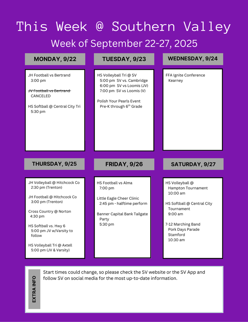 SV Week Sep 22-27 2025