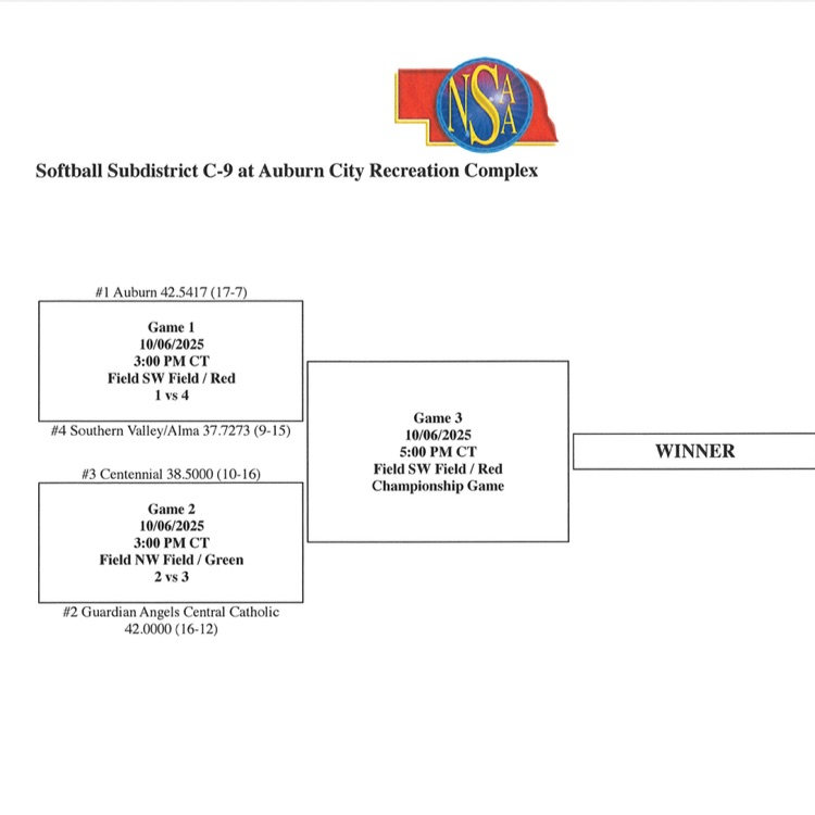 softball bracket for districts