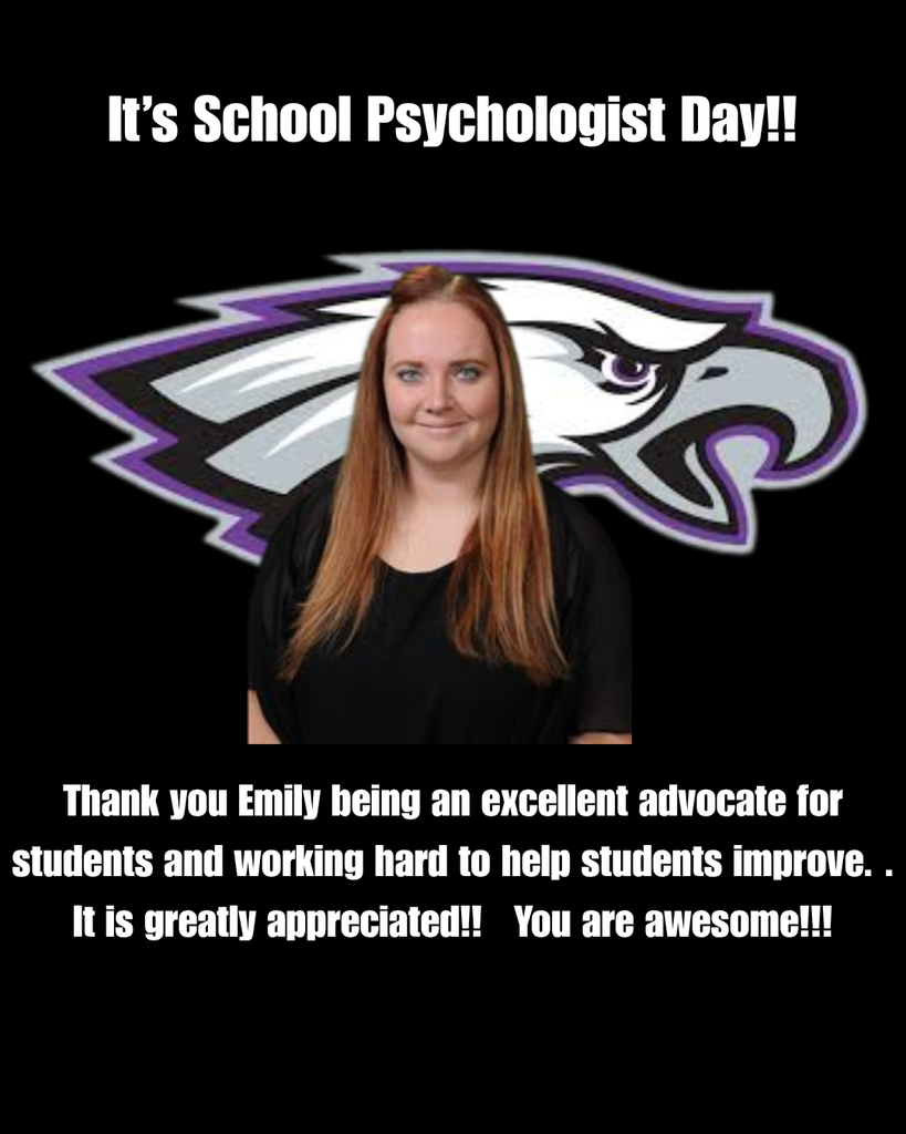Thank you Emily being an excellent advocate for students and working hard to help students improve. .   It is greatly appreciated!!   You are awesome!!!