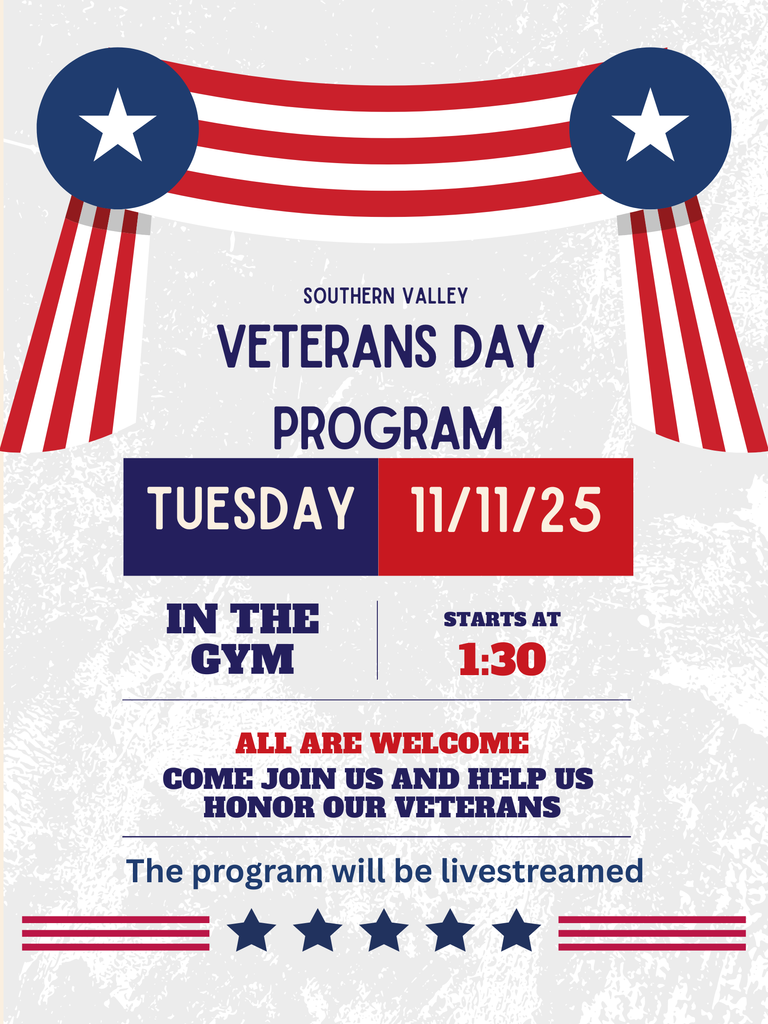 Veterans Day program at 1:30pm