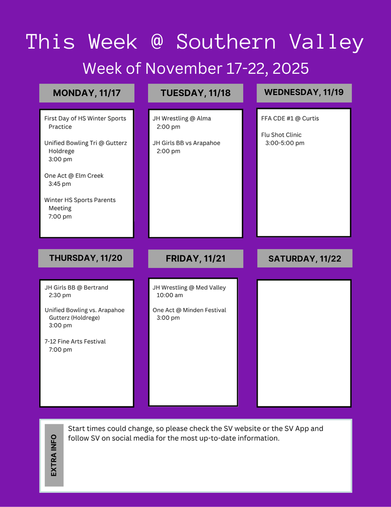 SV week Nov 17-22 2025