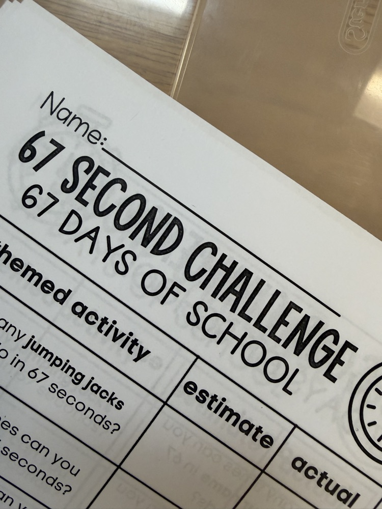 We had fun timing ourselves for 67 seconds!