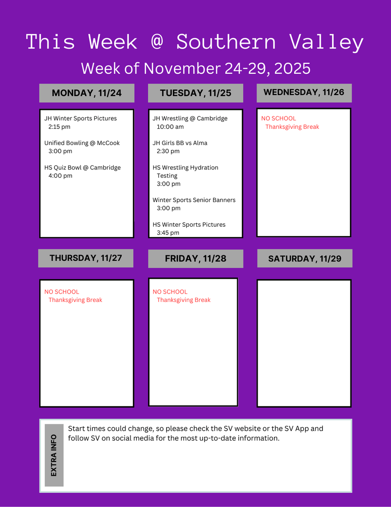 SV week Nov 24-29 2025