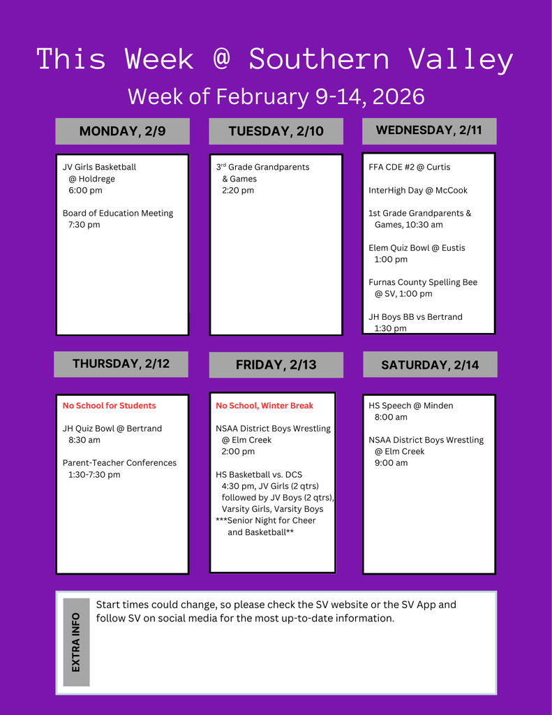 SV Week Feb 9-14 2026