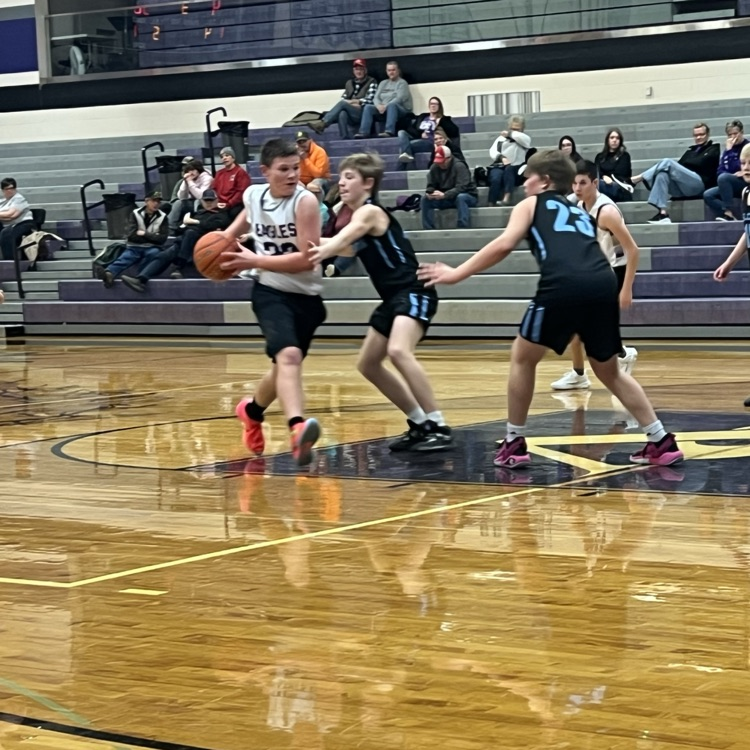 Karsen on the dribble drive to the hoop