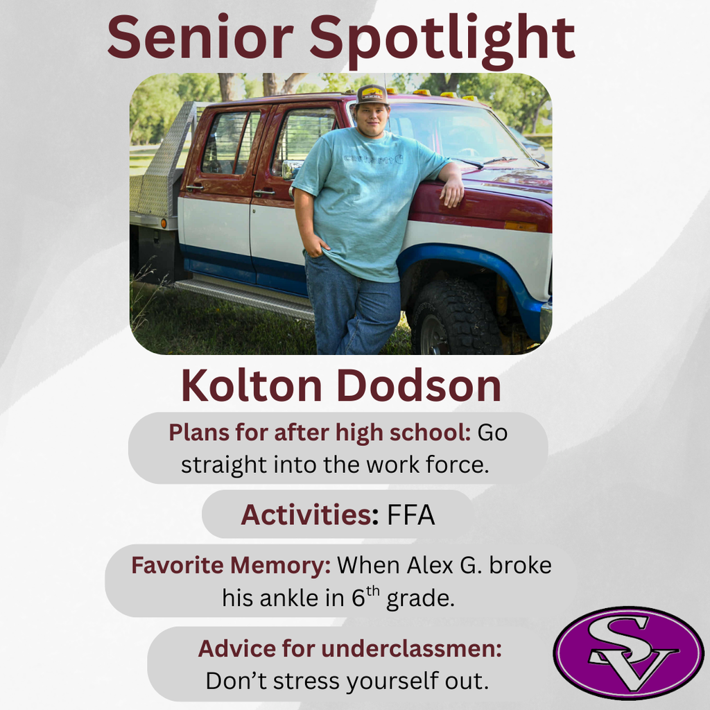 Senior profile for Kolton Dodson, member of the class of 2026.