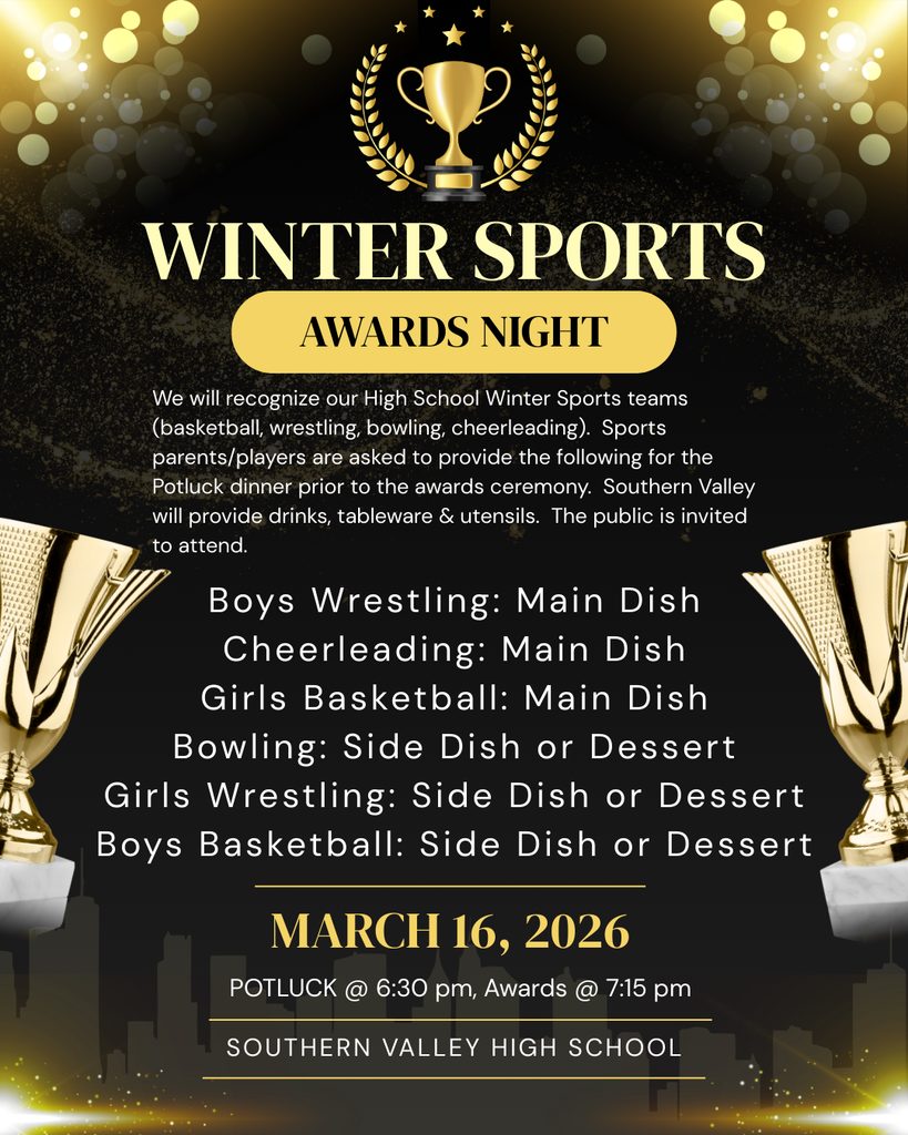 Winter sports ceremony 2026 to be held on Monday, March 16 starting @ 6:30 pm