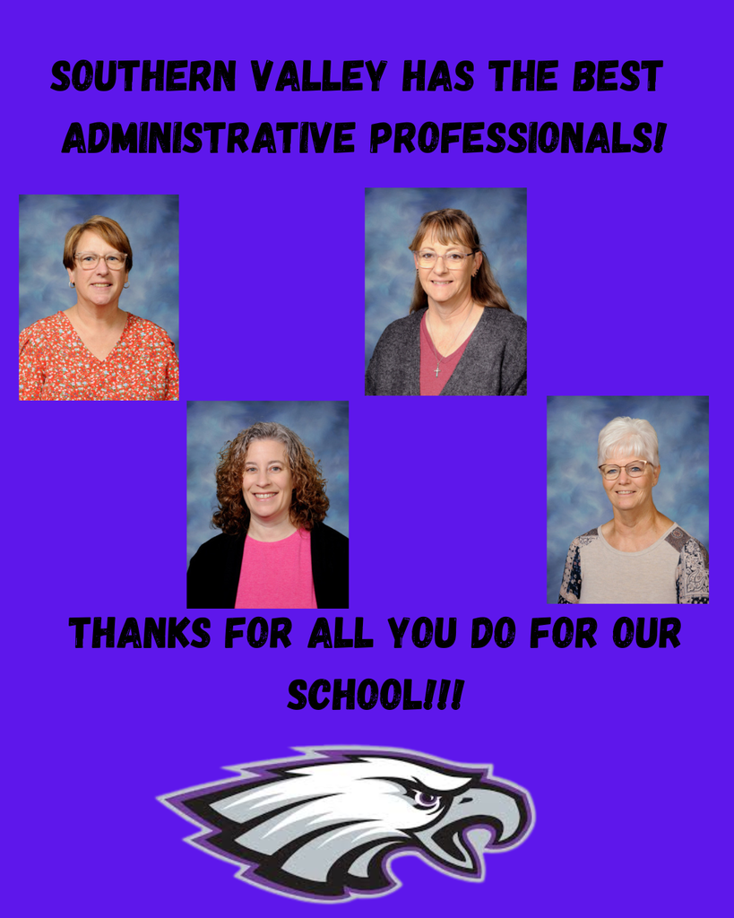 Southern Valley has the best administrative professionals.   Thank you for all you do!
