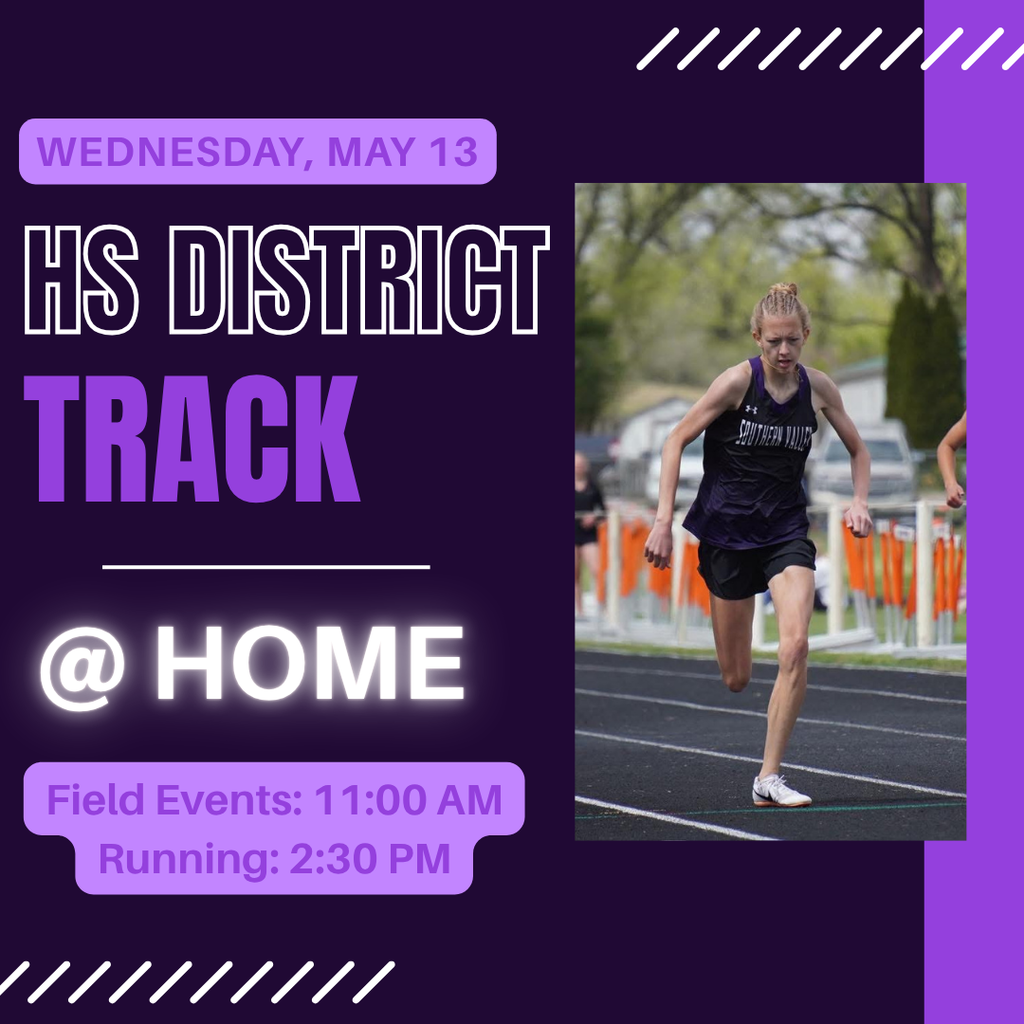NSAA District Track Class D @ Southern Valley(11:00 am Field, 2:30 pm Running)