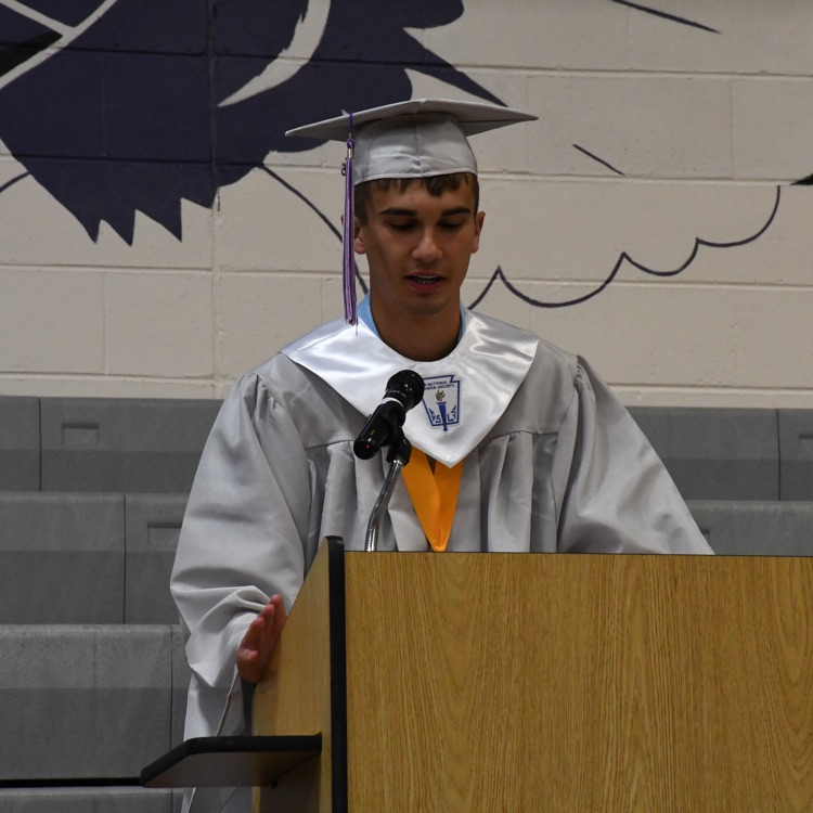 Isaac delivering his speech 