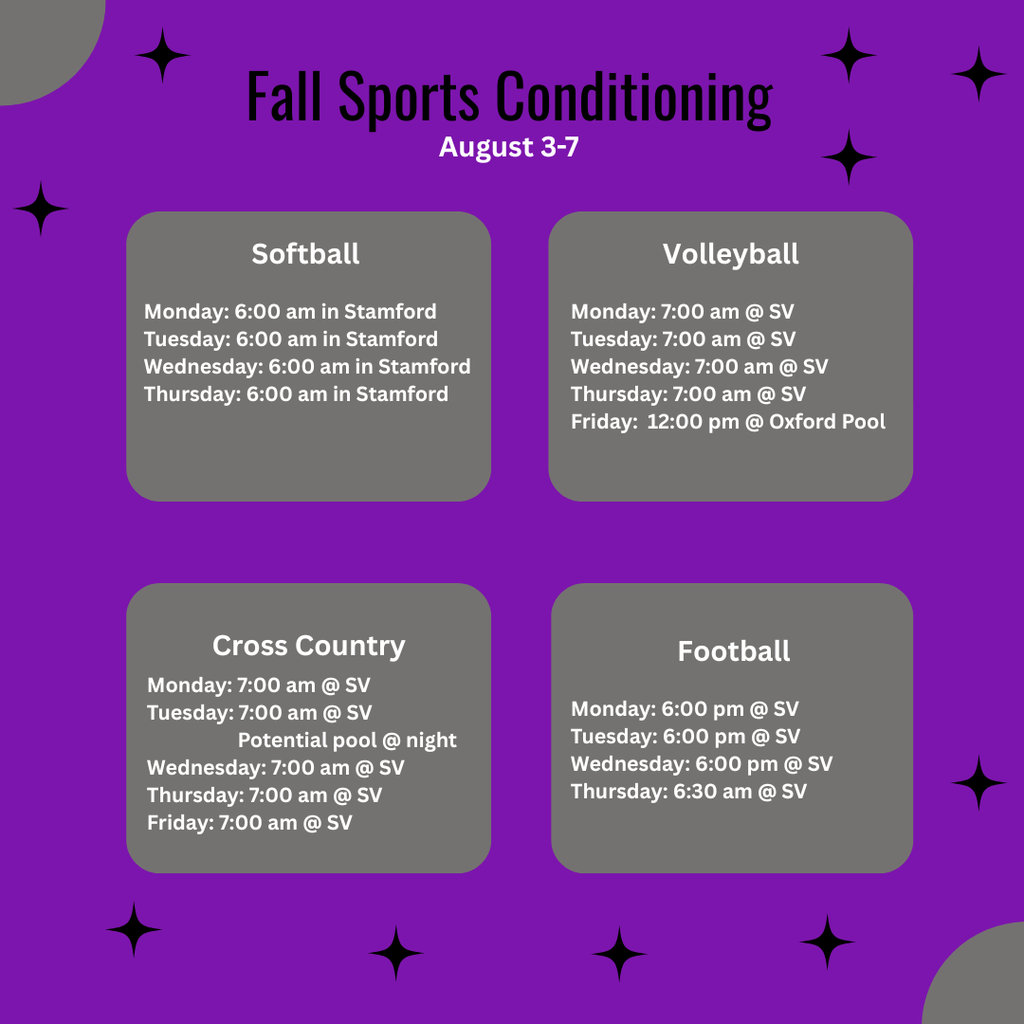 fall sports conditioning times