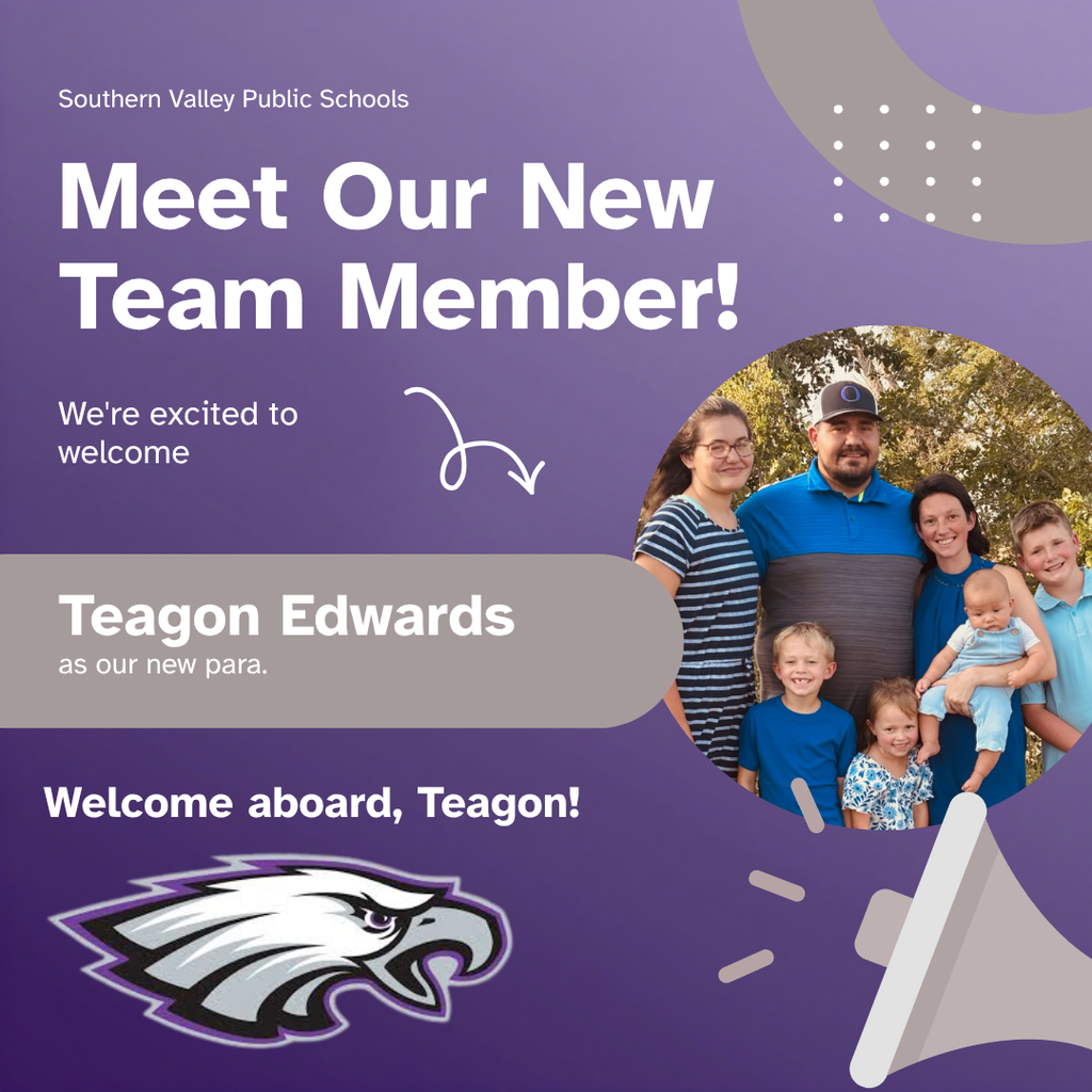Welcome Teagon Edwards to the Southern Valley Team.