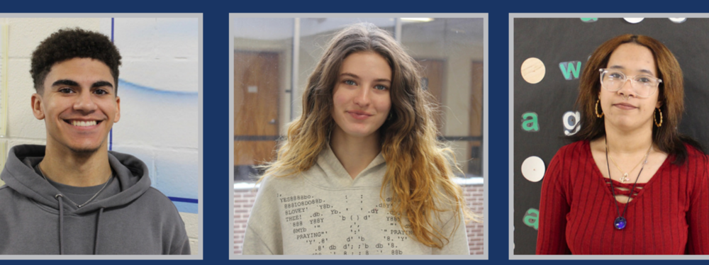 three portraits of students