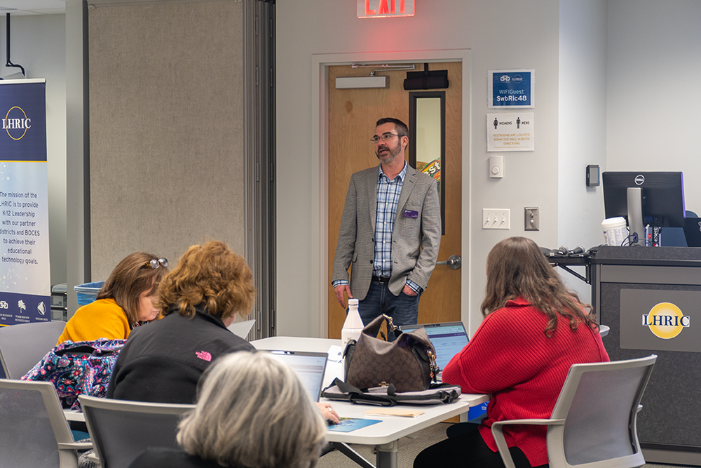 representative from Frontline presents to educators in LHRIC County Rooms