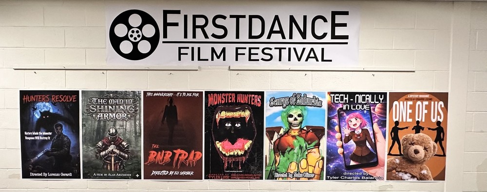 Movie posters for the FirstDance Film Festival at the Center for Career Services.