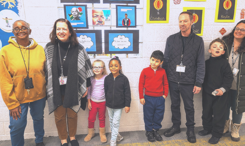 students and teachers at Black History Month Celebration